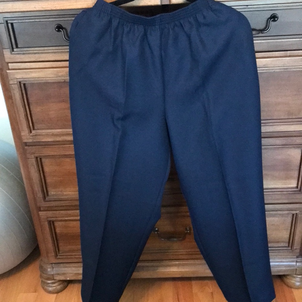 Alfred dunner navy blue dress pants   18P 100 % polyester.  Brand new